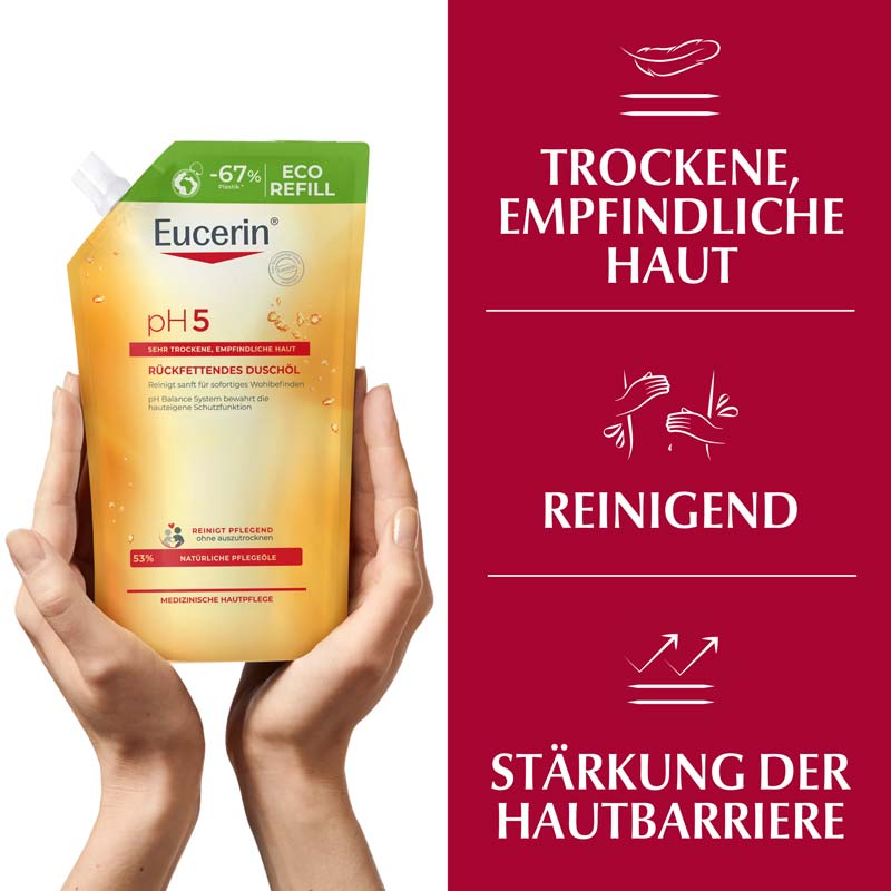 Eucerin pH5 Rückfettendes Duschöl Nachfüllpack +20% sparen* 400 ml Duschgel