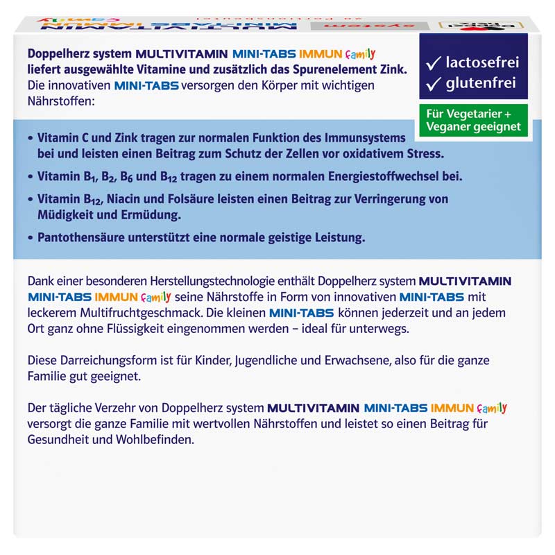 Doppelherz system MULTIVITAMIN MINI-TABS family 20 St Pellets