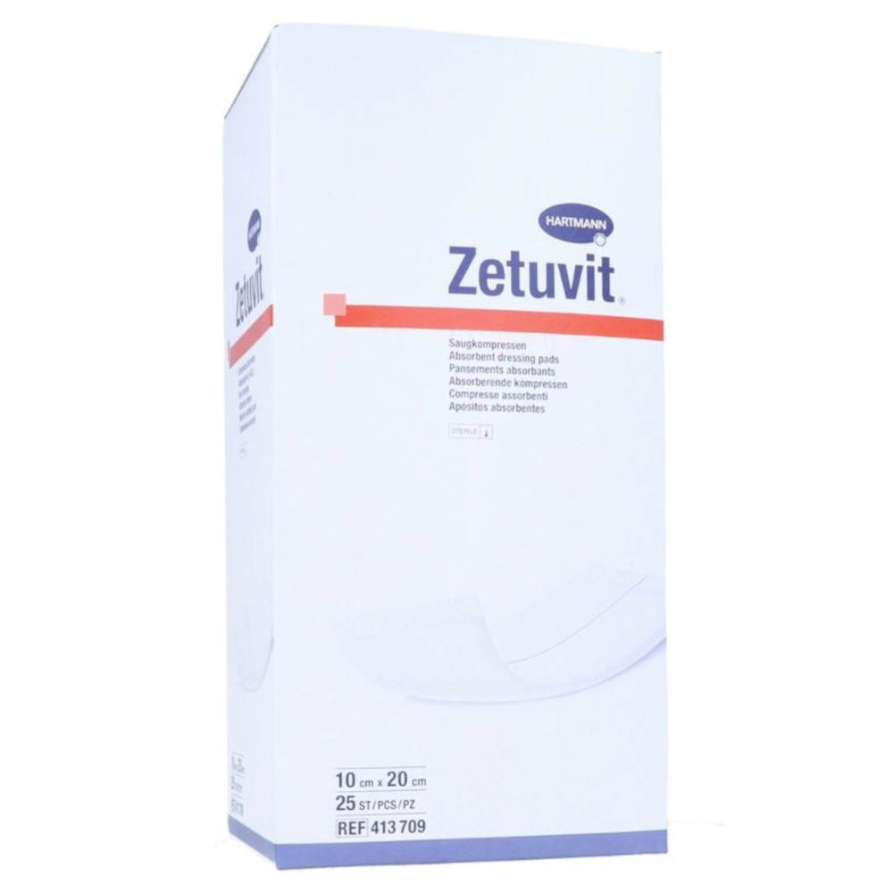 ZETUVIT Saugkompressen steril 10x20 cm 25 St Kompressen