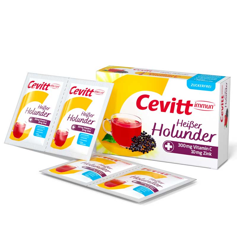 Cevitt immun Heißer Holunder zuckerfrei 14 St Granulat