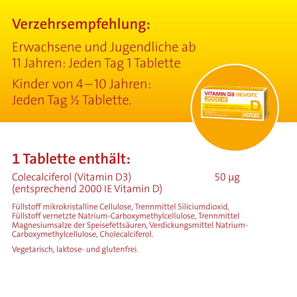 VITAMIN D3 HEVERT 2.000 I.E.  120 St Tabletten