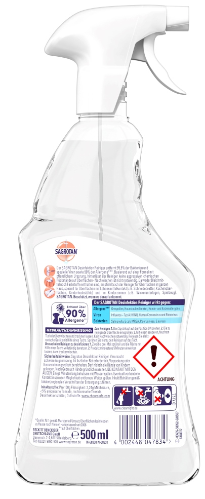 SAGROTAN DESINFEKTION Reiniger  500 ml Flüssigkeit