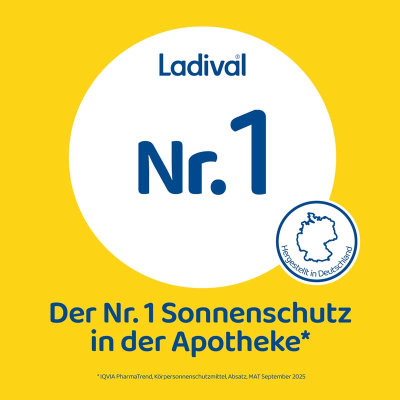 Ladival Sonnengestresste Haut Akut, After Sun Repair für den Körper, regeneriert mit Photolyase, feuchtigkeitsspendend und kühlend, mit Panthenol und Vitamin E, 200ml