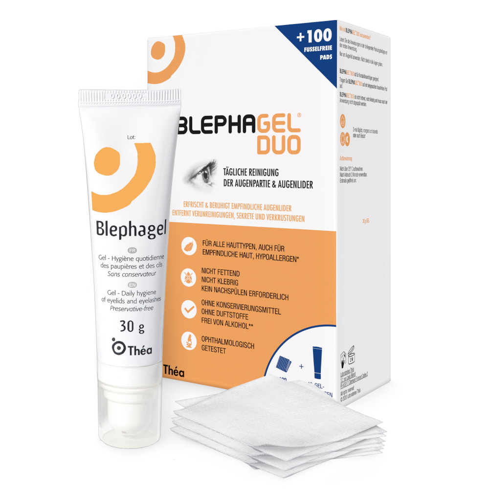 BLEPHAGEL DUO 30 g + Pads 1 Packung Kombipackung