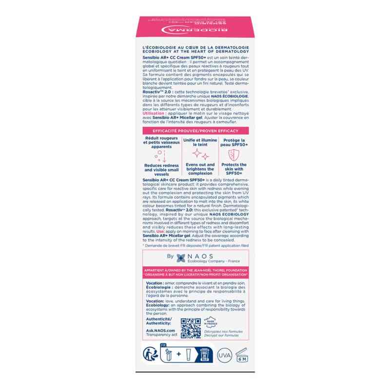 BIODERMA SENSIBIO AR+ CC CREAM SPF 50+ 40 ml Creme
