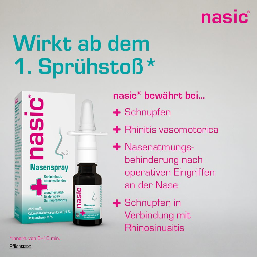 nasic Nasenspray Erwachsene und Schulkinder 10 ml Nasenspray