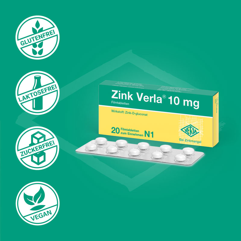 Zink Verla 10mg 20 St Filmtabletten