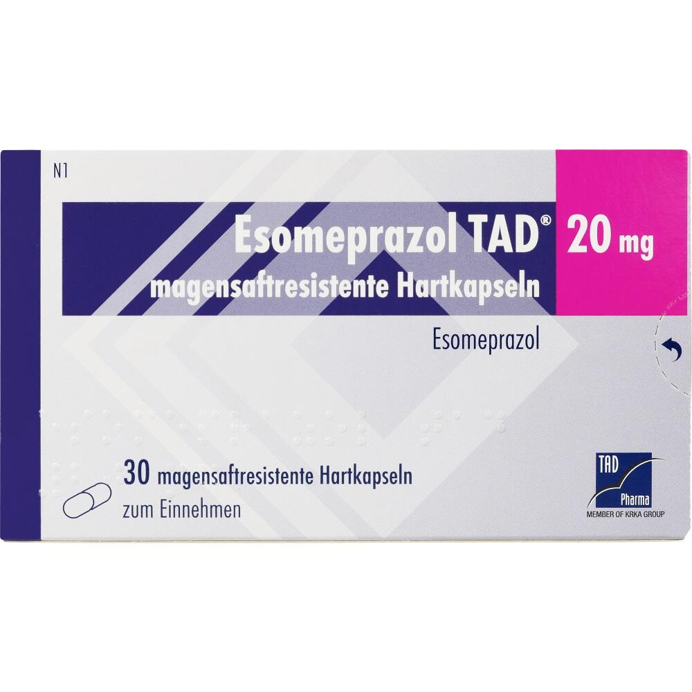 Esomeprazol TAD 20mg 30 St Magensaftresistente Hartkapseln