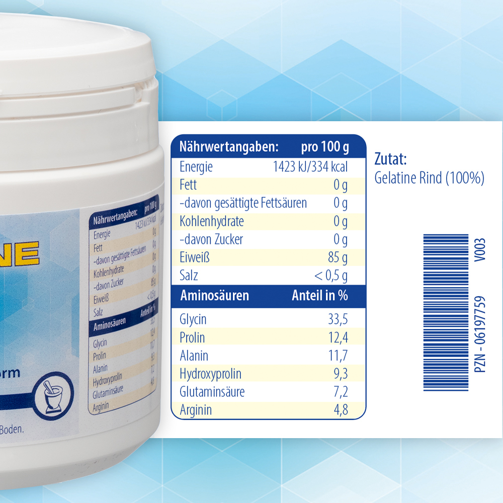 Gelatine RIND Pulver Dose 250 g 250 g Pulver | 06197759