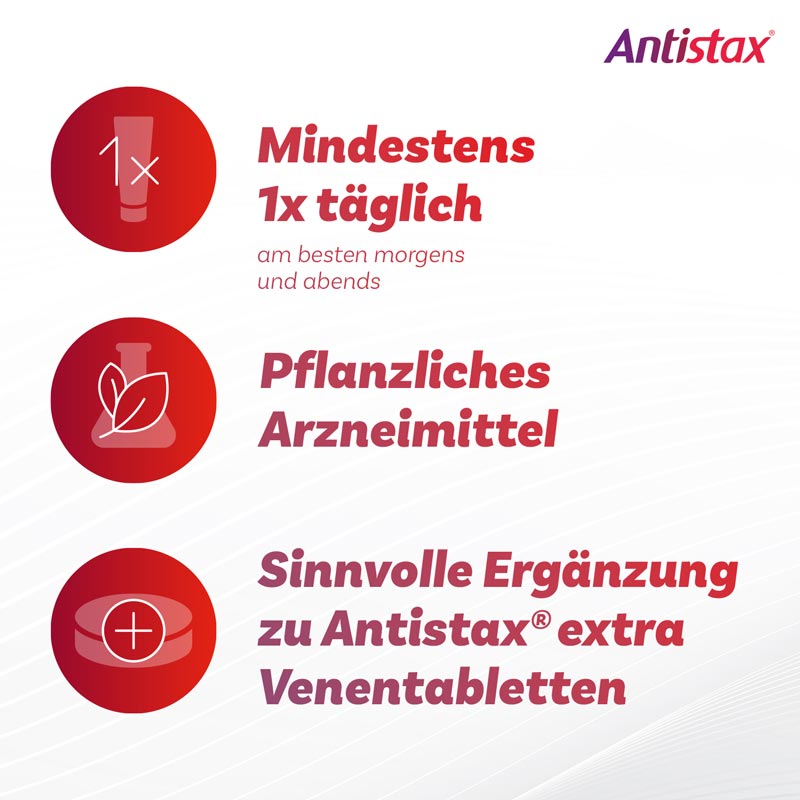 Antistax Venencreme, bei müden, schweren Beinen, Venenschwäche & Krampfadern 100 g Creme