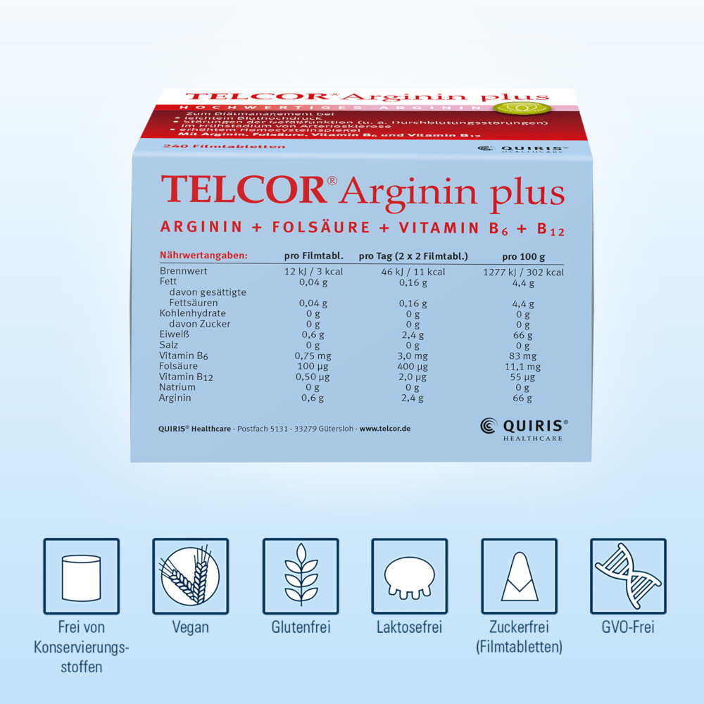 TELCOR Arginin plus  60 St Filmtabletten