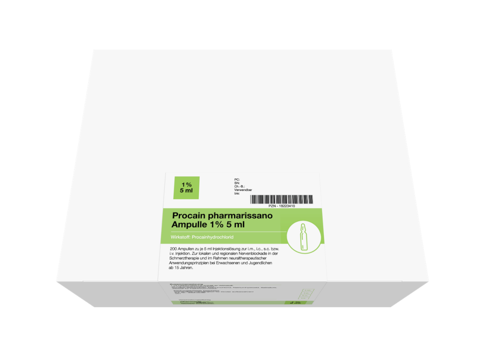 Procain pharmarissano Ampulle 1% 5ml 200X5 ml Injektionslösung