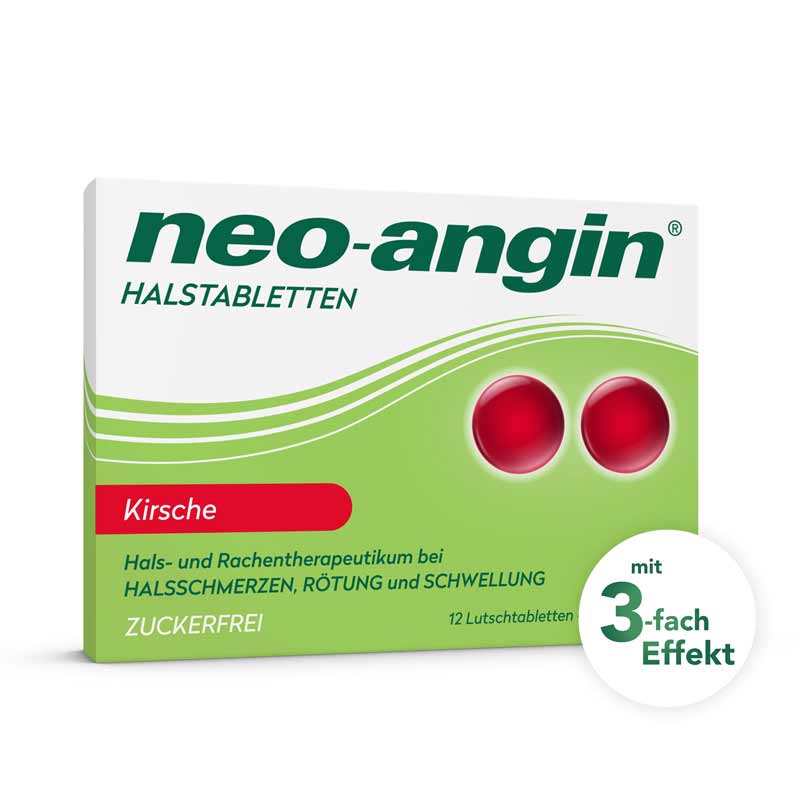 neo-angin HALSTABLETTEN Kirsche ZUCKERFREI 12 St Lutschtabletten