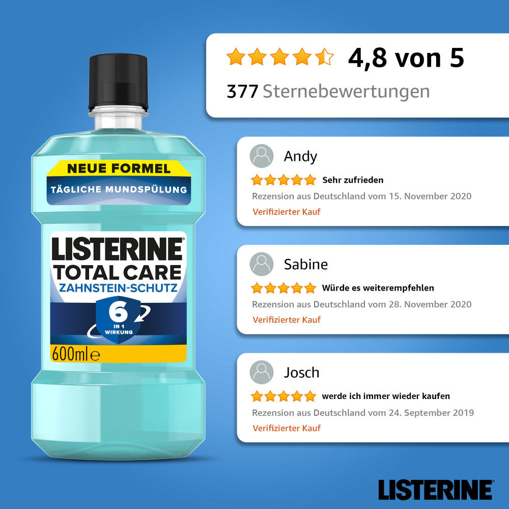 LISTERINE TOTAL CARE ZAHNSTEIN 600 ml Lösung