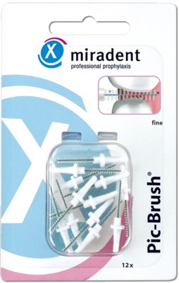 MIRADENT Pic-Brush fine Ersatzbürsten weiß 12 St