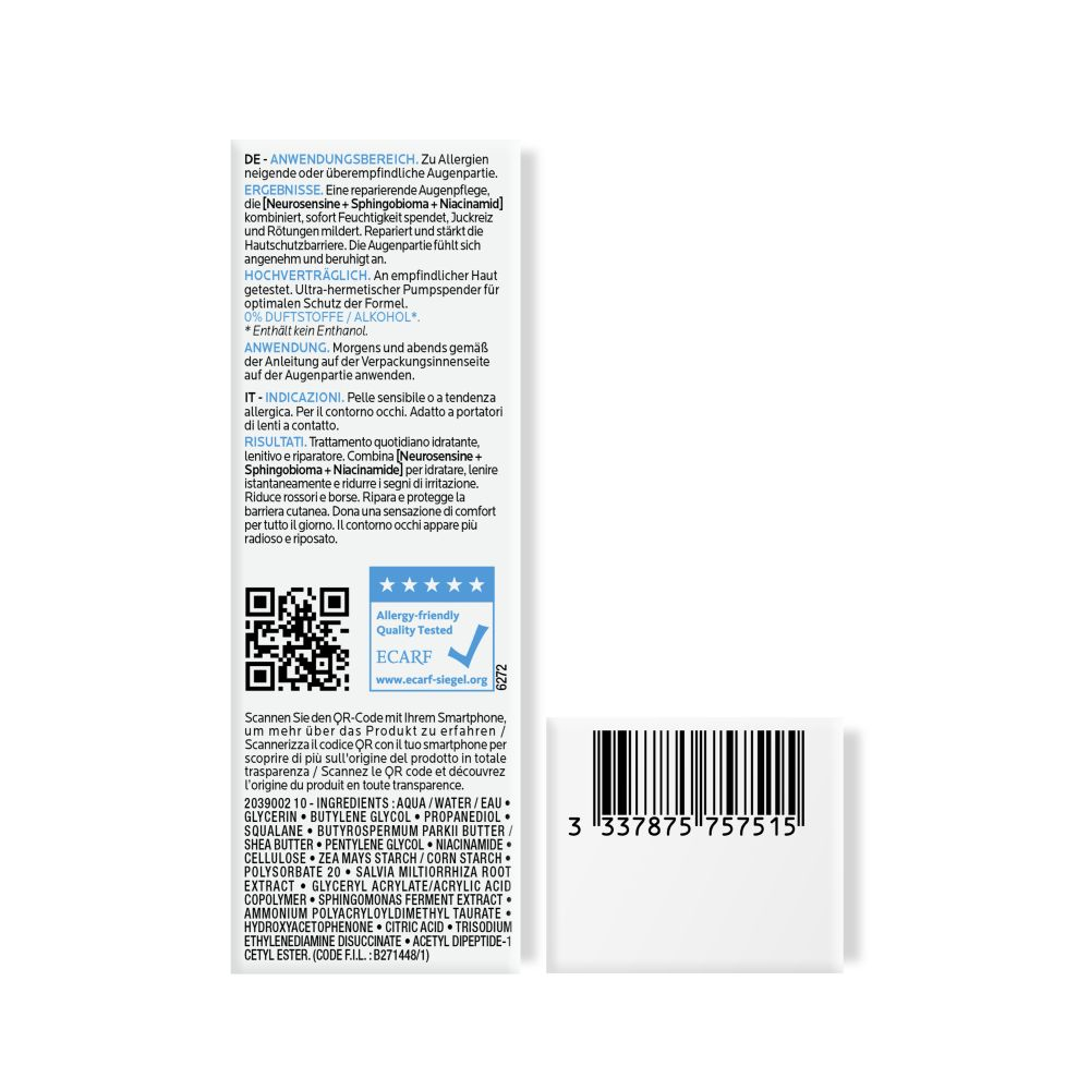 LA ROCHE-POSAY TOLERIANE DERMALLERGO AUGEN  20 ml Creme