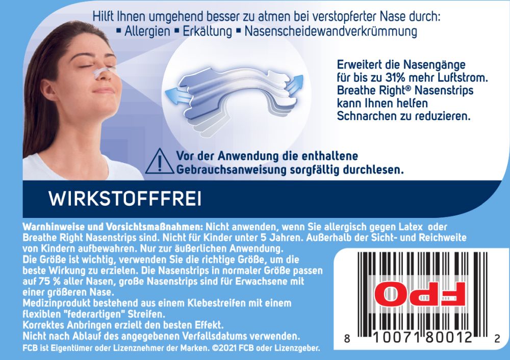 Besser Atmen Breathe Right Nasenstrips Transparent Normal 30 St Pflaster