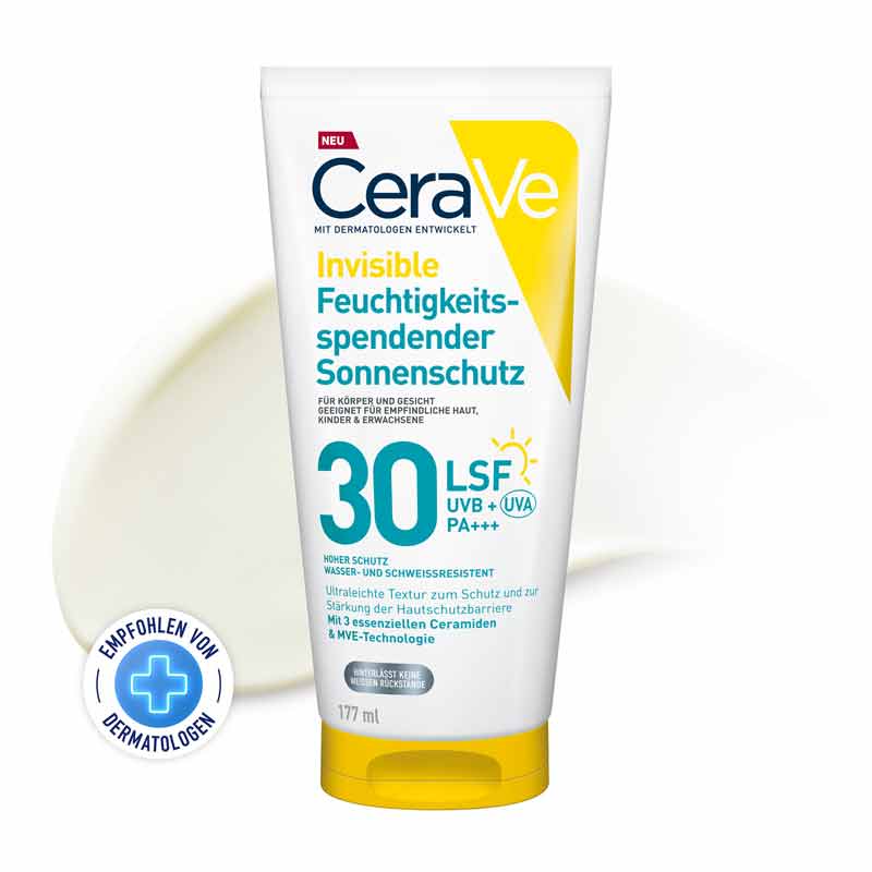 CeraVe Invisible Feuchtigkeitsspendender Sonnenschutz LSF 30 177 ml Lotion