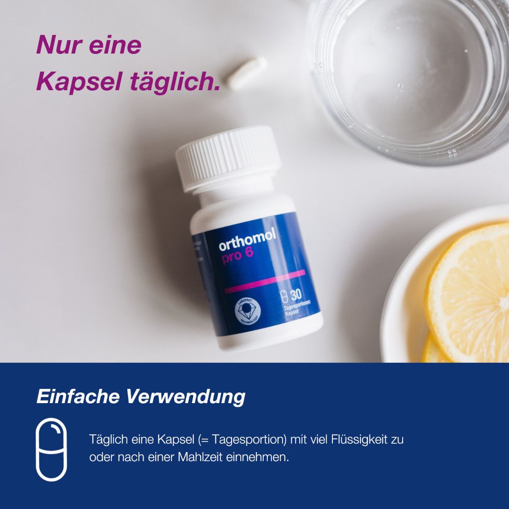 orthomol pro 6 - mit einer Kombination ausgewählter Darmsymbionten und Vitamin C - Kapseln