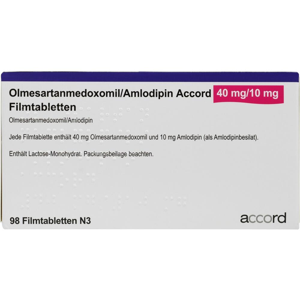 Olmesartanmedoxomil/Amlodipin Accord 40 mg/ 10 mg 98 St Filmtabletten
