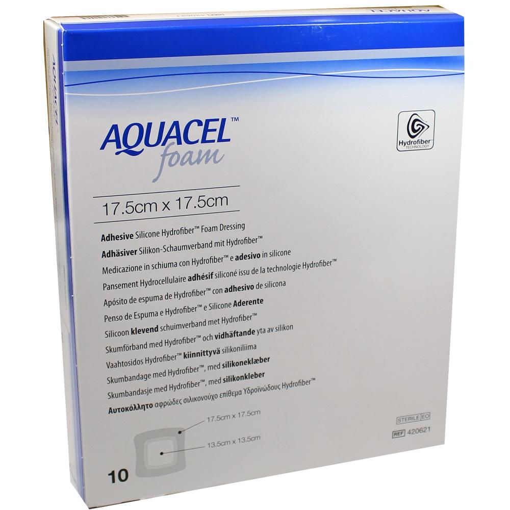 AQUACEL Foam adhäsiv 17,5x17,5 cm Verband 10 St Verband