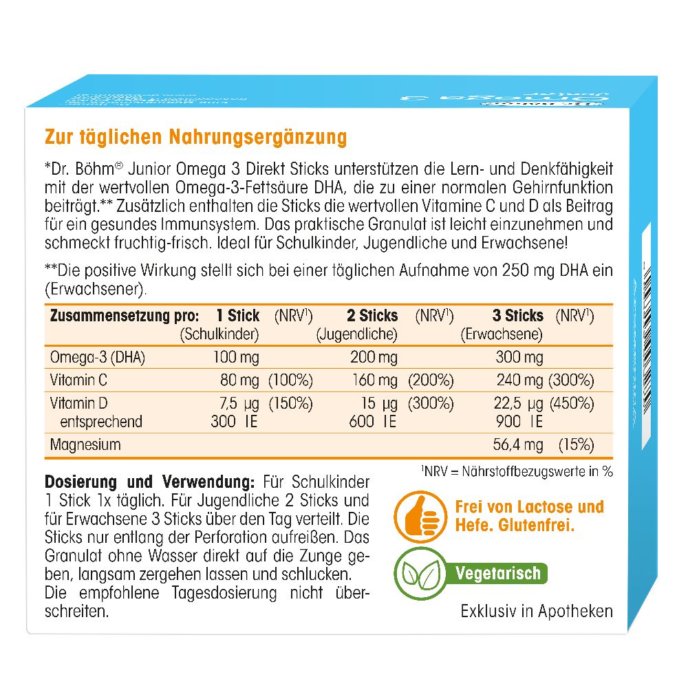 Dr. Böhm Omega 3 Junior 30X1.5 g Granulat