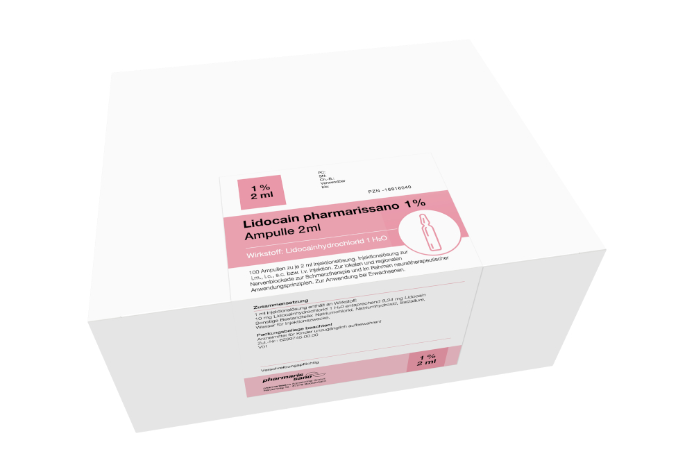 Lidocain pharmarissano 1% Ampulle 2ml 100X2 ml Injektionslösung