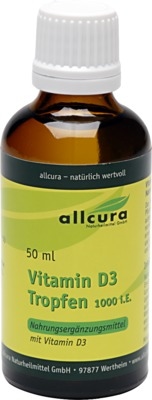 allcura Vitamin D3 Tropfen 1000 I.E.  50 ml Tropfen