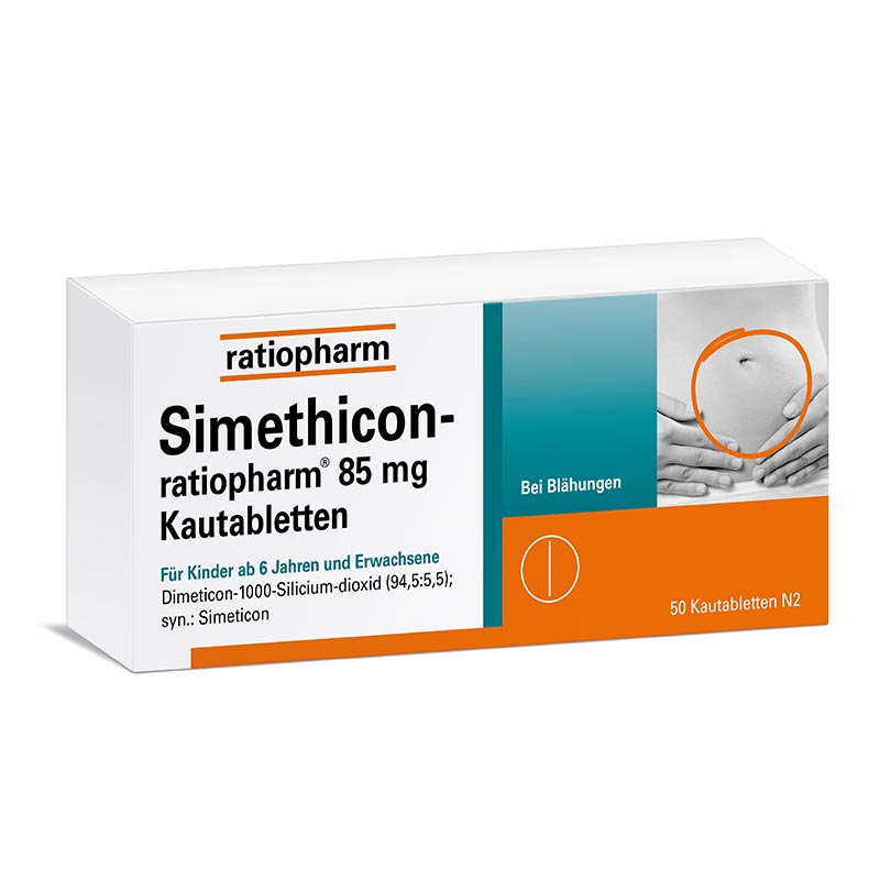 Simethicon-ratiopharm 85mg 50 St Kautabletten