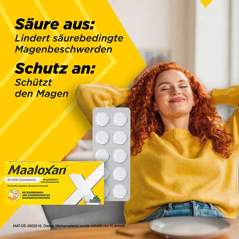 MAALOXAN Kautabletten bei Sodbrennen & Magenschmerzen 100 St Kautabletten