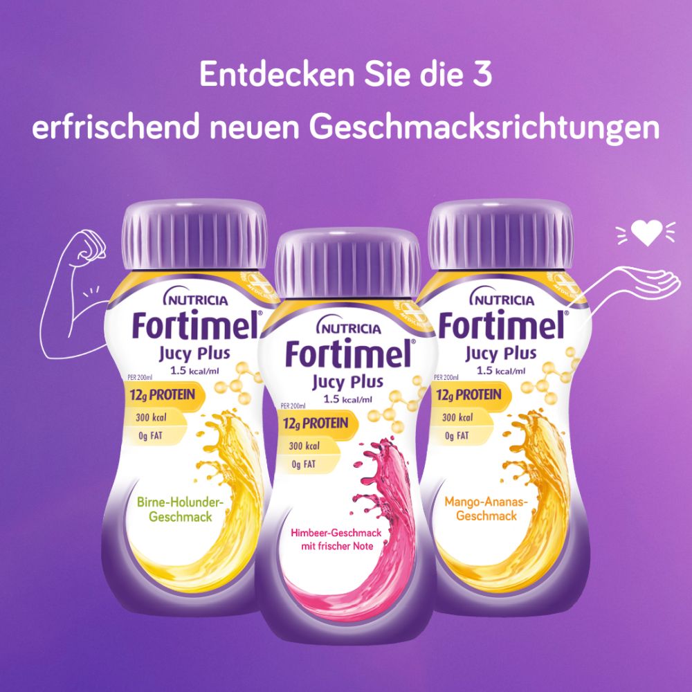 Fortimel Jucy Plus Birne-Holunder-Geschmack 32X200 ml Flüssigkeit