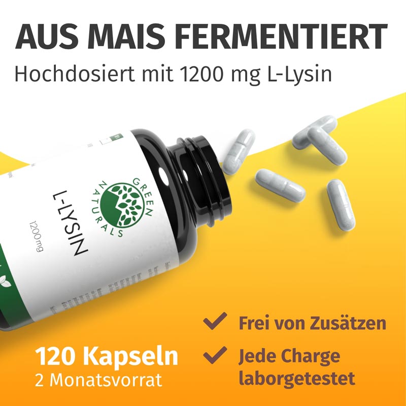 GREEN NATURALS L-LYSIN 1200 mg 120 St Kapseln