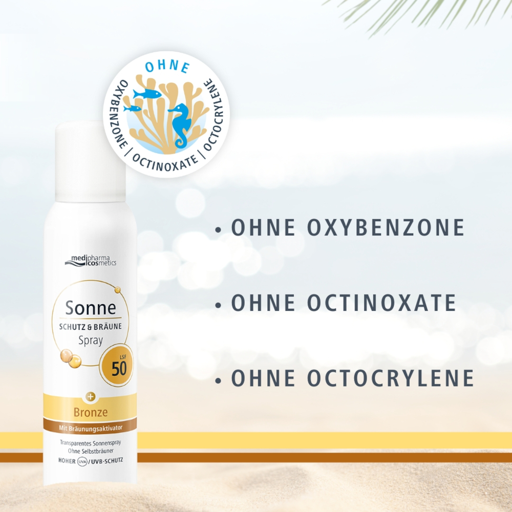 medipharma cosmetics Sonne SCHUTZ & BRÄUNE Bronze LSF 50 Aerosol-Spray 150 ml Spray