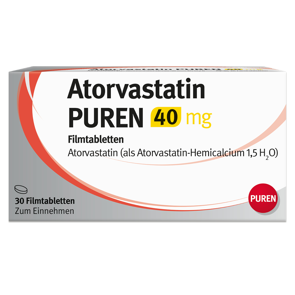 Atorvastatin PUREN 40mg 30 St Filmtabletten