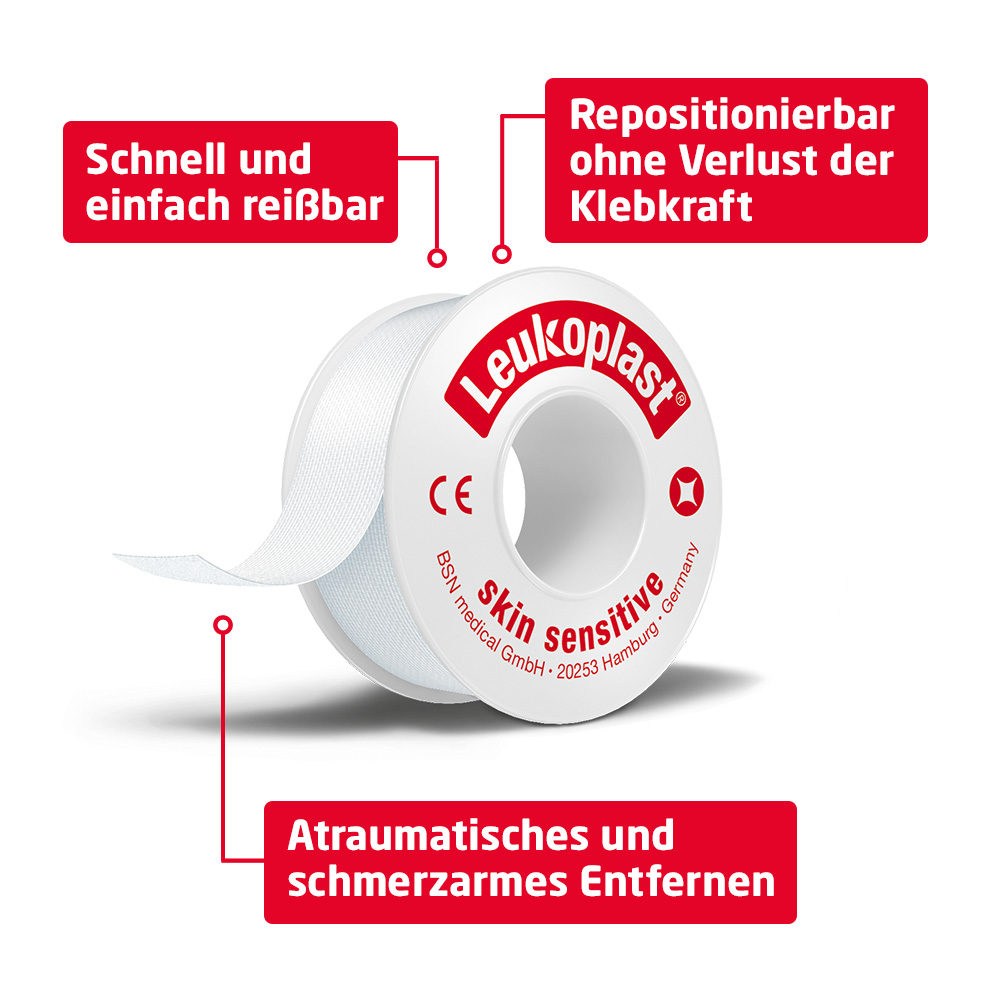 Leukoplast skin sensitive medizinisches Rollenpflaster 1,25 cm x 2,6 m 1 St Pflaster