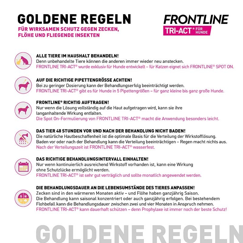 FRONTLINE TRI-ACT gegen Zecken, Flöhe und fliegende Insekten für Hunde XL (40-60 kg)  3 St Lösung