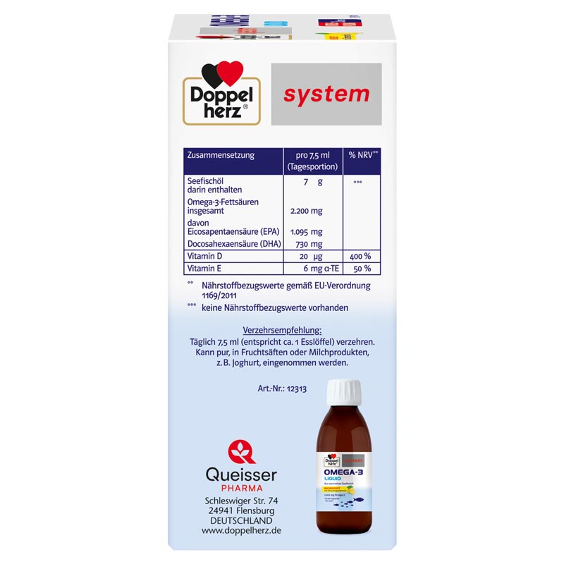 Doppelherz system OMEGA - 3 LIQUID 3X150 ml Flüssigkeit