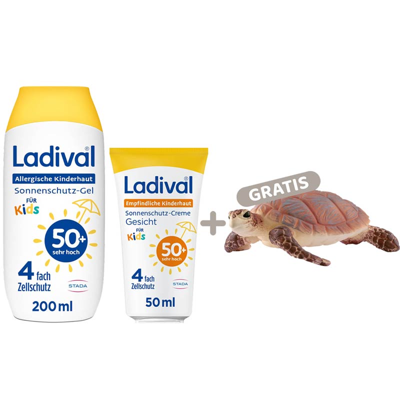 Ladival Kids Körper & Gesicht SPF50+ Set plus Schleich Meeresschildkröte 1 St Sparset