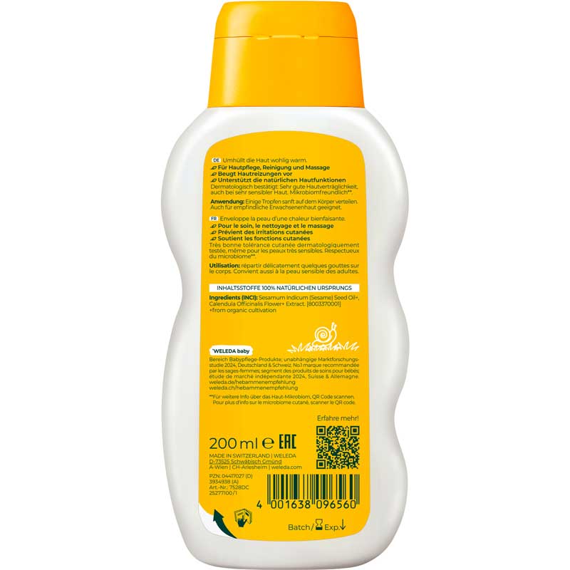 Weleda Baby Pflegeöl Calendula Parfümfrei 200 ml Öl
