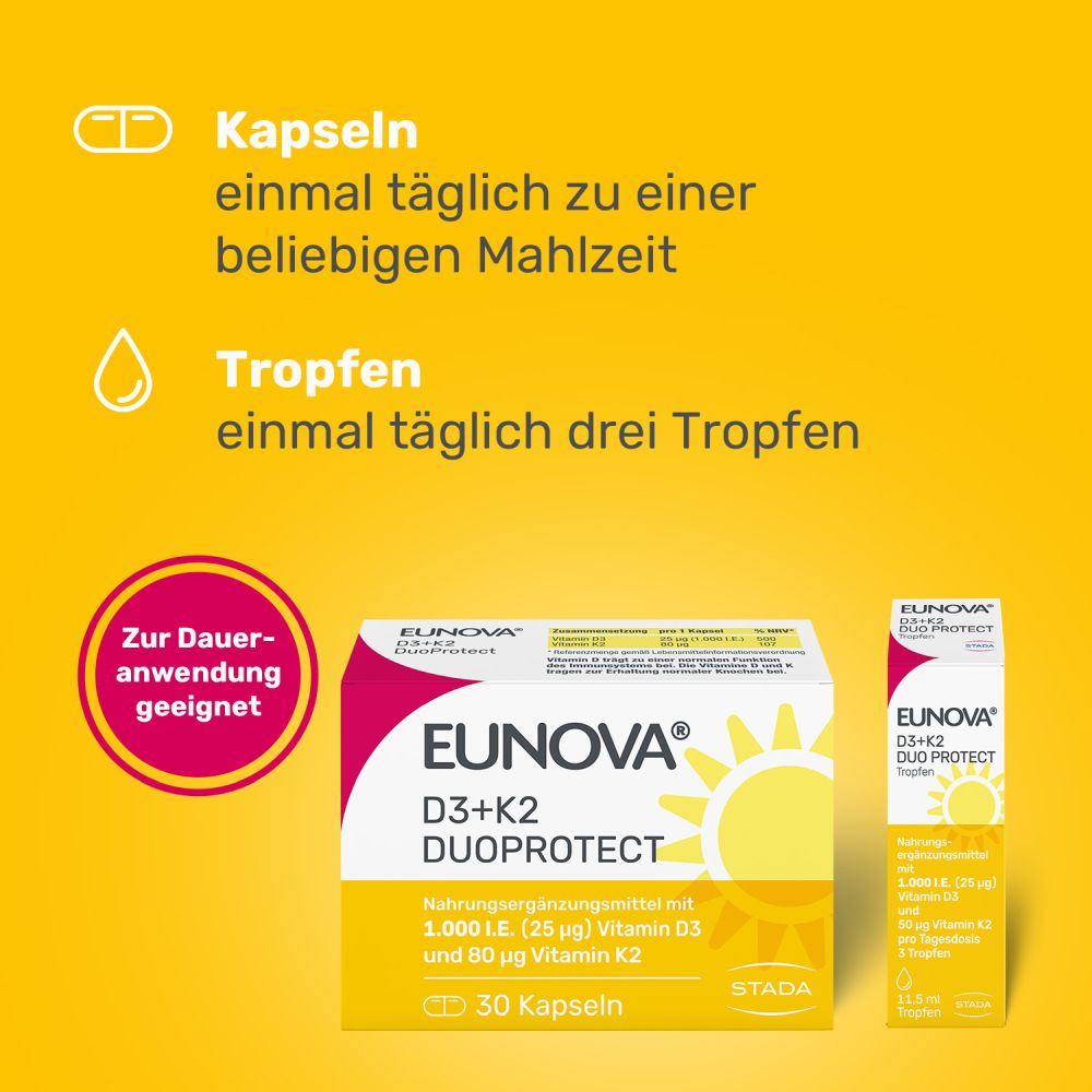 EUNOVA  DuoProtect D3+K2 1.000 I.E./50 µg Tropfen 11.5 ml Tropfen