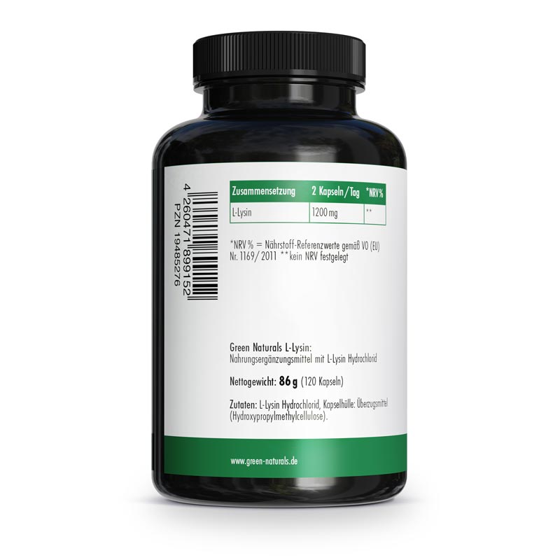 GREEN NATURALS L-LYSIN 1200 mg 120 St Kapseln