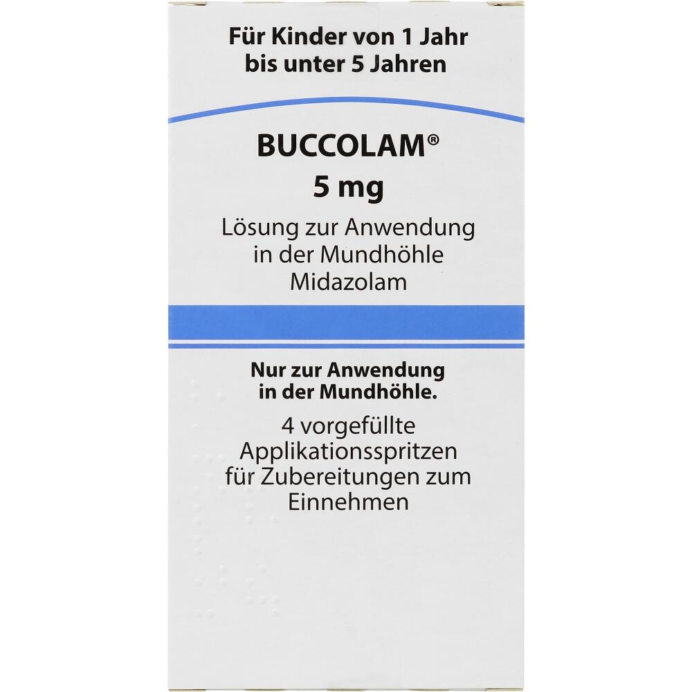BUCCOLAM 5mg Lösung zur Anwendung in der Mundhöhle 4 St Fertigspritzen