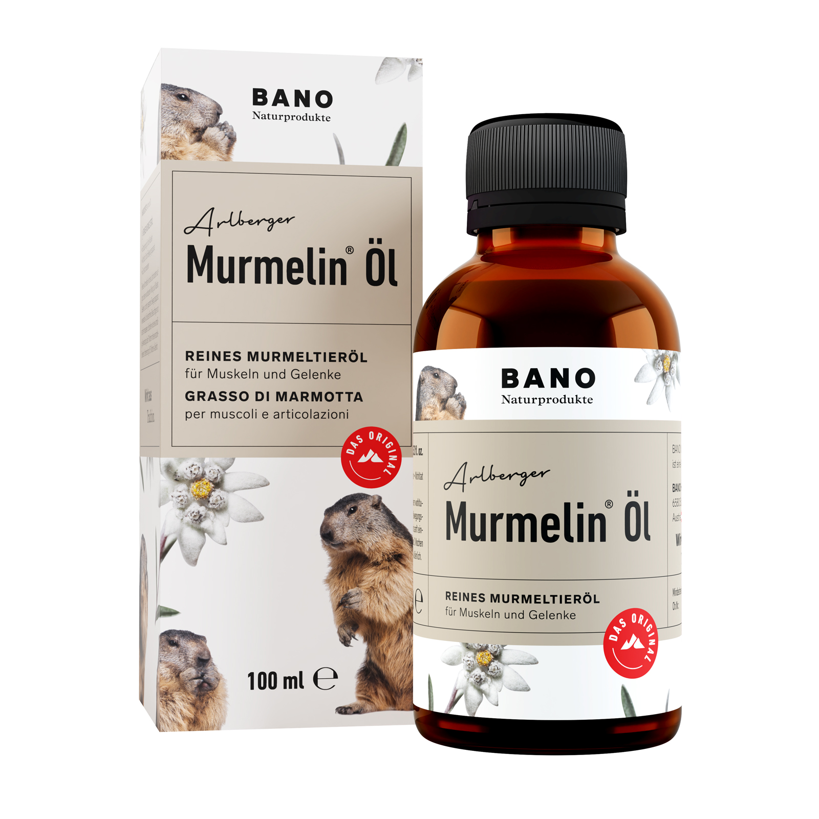 TIROLER MURMELIN Öl 100% reines Murmeltieröl 100 ml Öl