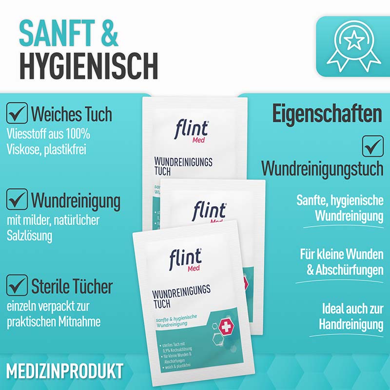 flint MED WUNDREINIGUNGSTÜCHER 12 St Tücher