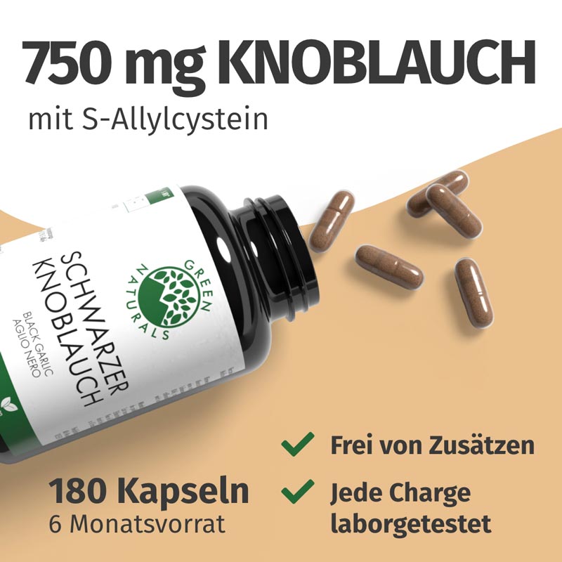 GREEN NATURALS Schwarzer Knoblauch 750 mg 180 St Kapseln