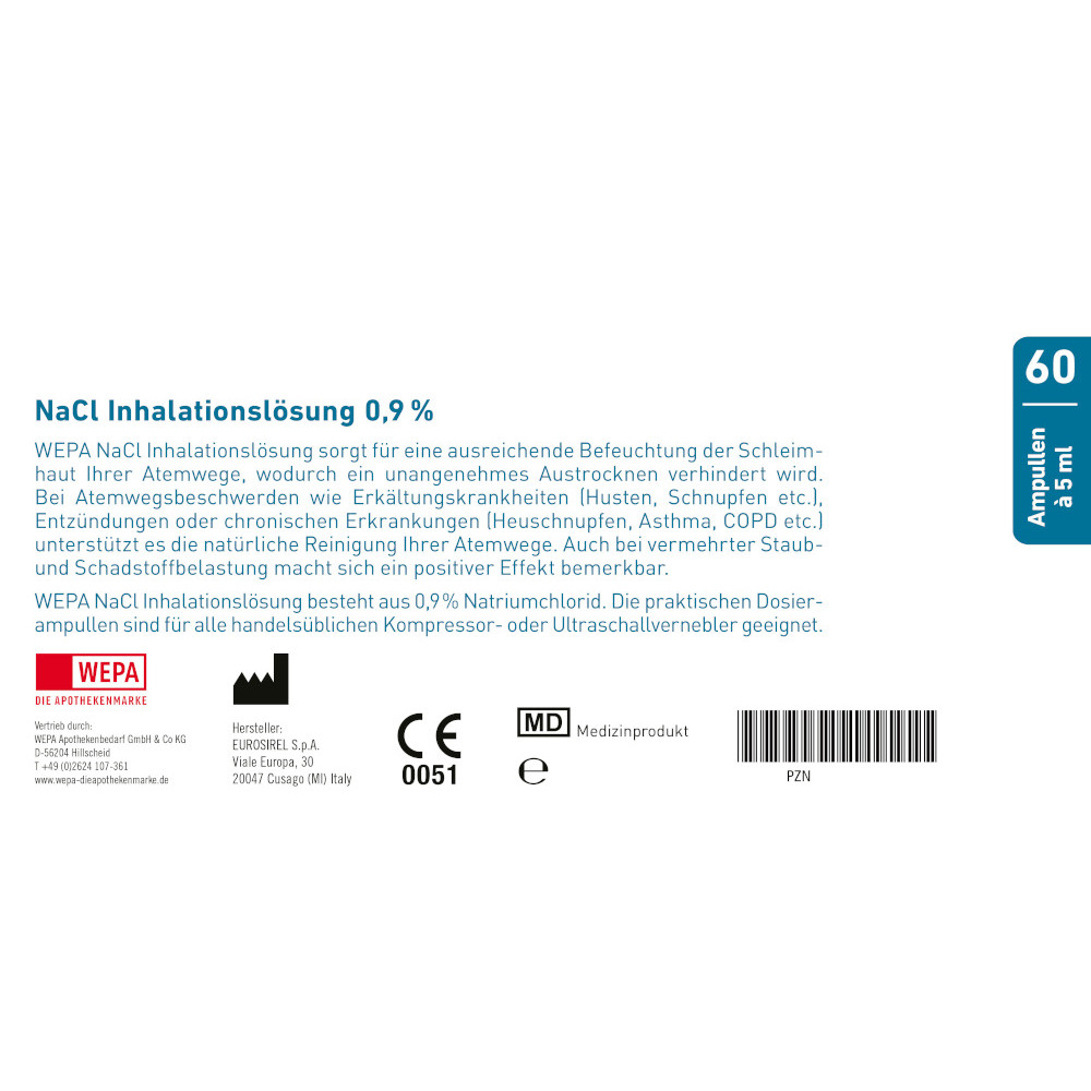 WEPA NaCl Inhalationslösung 0,9% 60X5 ml Inhalationslösung