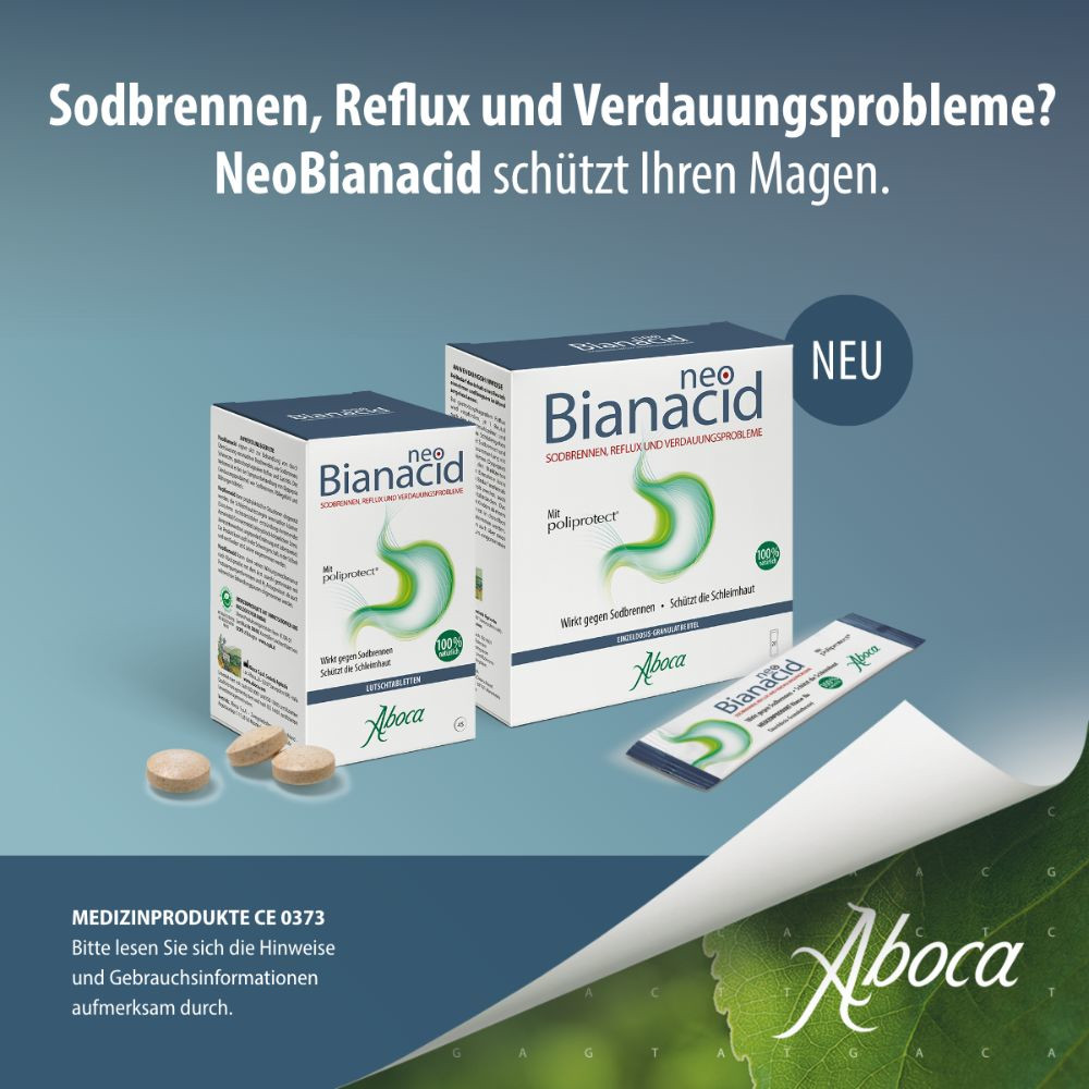 neoBianacid bei Sodbrennen, Reflux und Verdauungsproblemen 45 St Lutschtabletten