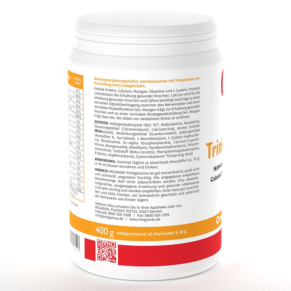 MEGAMAX Trinkgelatine Pulver 400 g Pulver