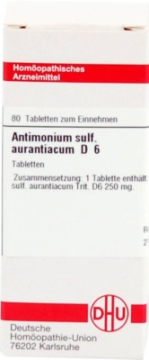 ANTIMONIUM SULFURATUM aurantiacum D 6 Tabletten 80 St Tabletten
