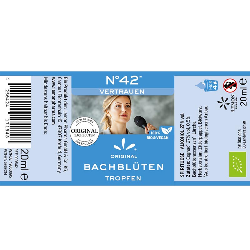№ 42 VERTRAUEN BACHBLÜTEN TROPFEN 20 ml Tropfen zum Einnehmen